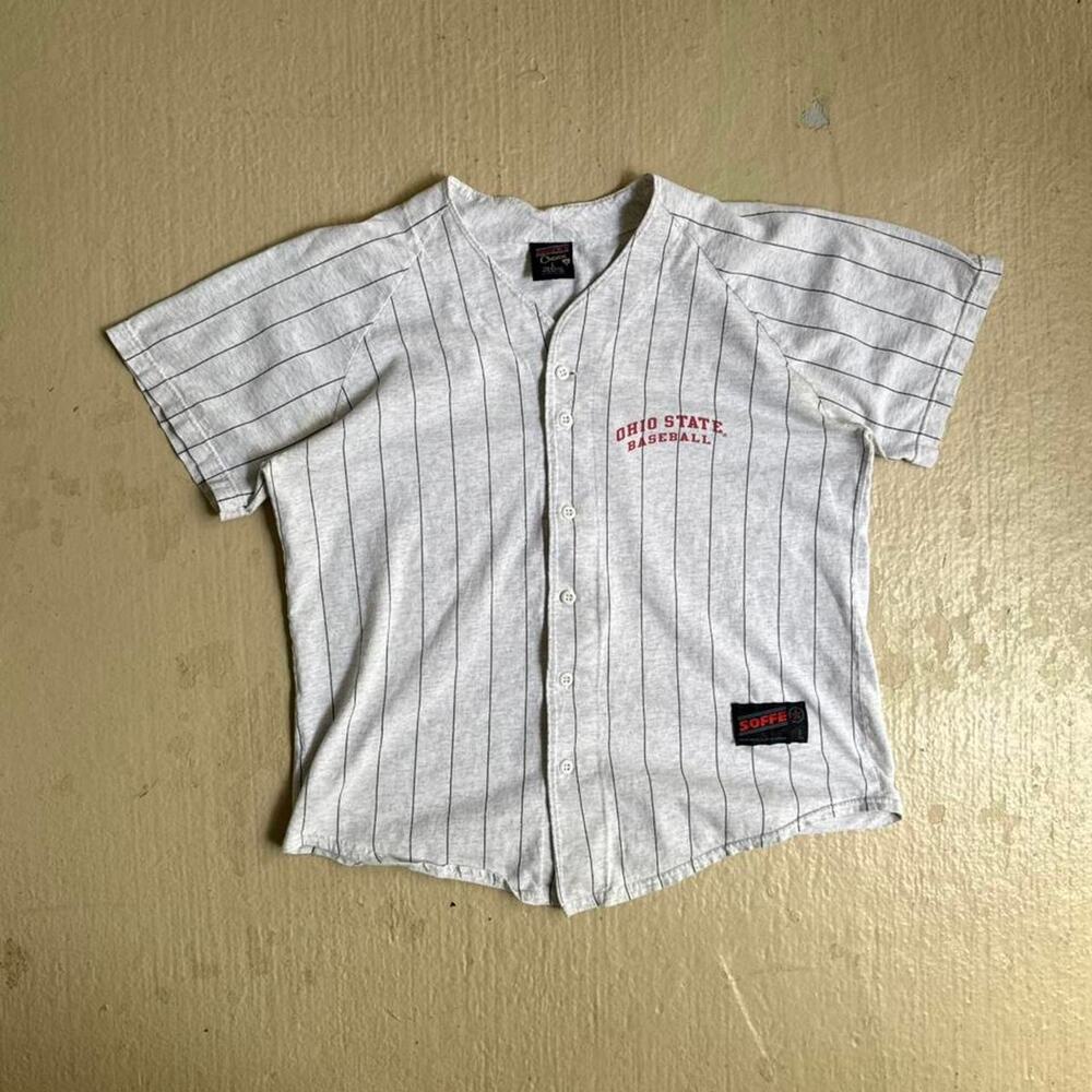 Ohio Pinstripe Baseball Buttoned Men's L Tee Sports